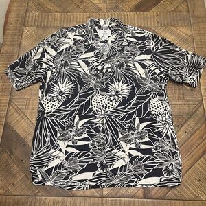 Tropical Black and White Men's Shirt